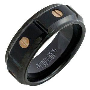 tungsten carbide ring black enameled